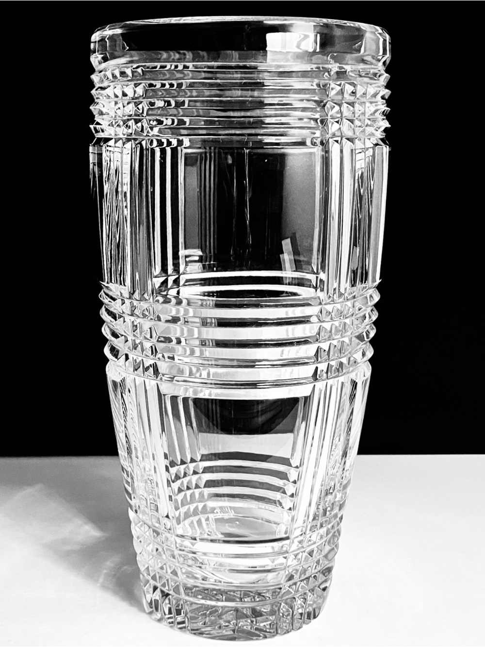 RALPH LAUREN Glen Plaid CRYSTAL VASE / 9 Inches / SLIGHT WEAR / Very Rare - Picture 2 of 12